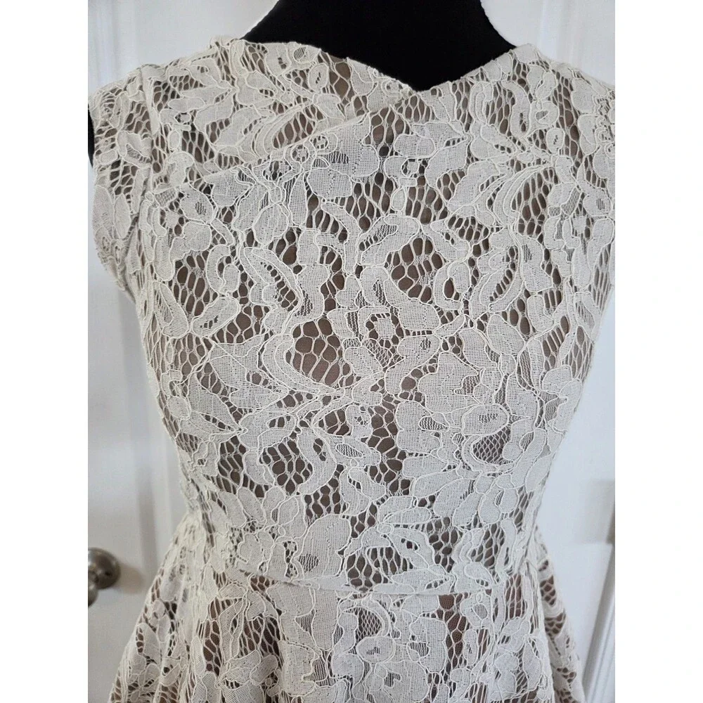 Joyfolie Hazel Fit & Flare Lace Dress in turtledove Girls Size 12